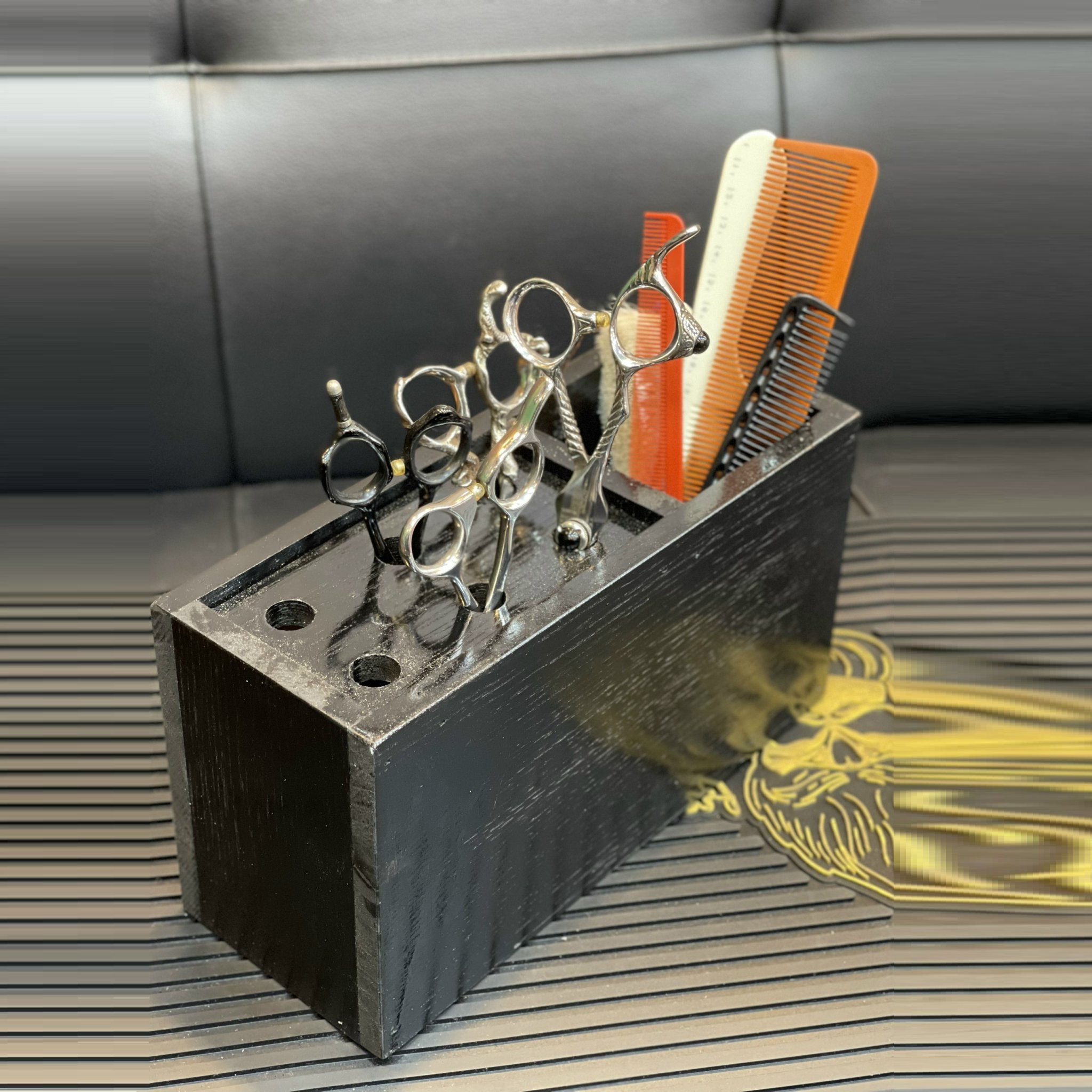 Hộp Gỗ Đựng Lược Kéo Cắt Tóc