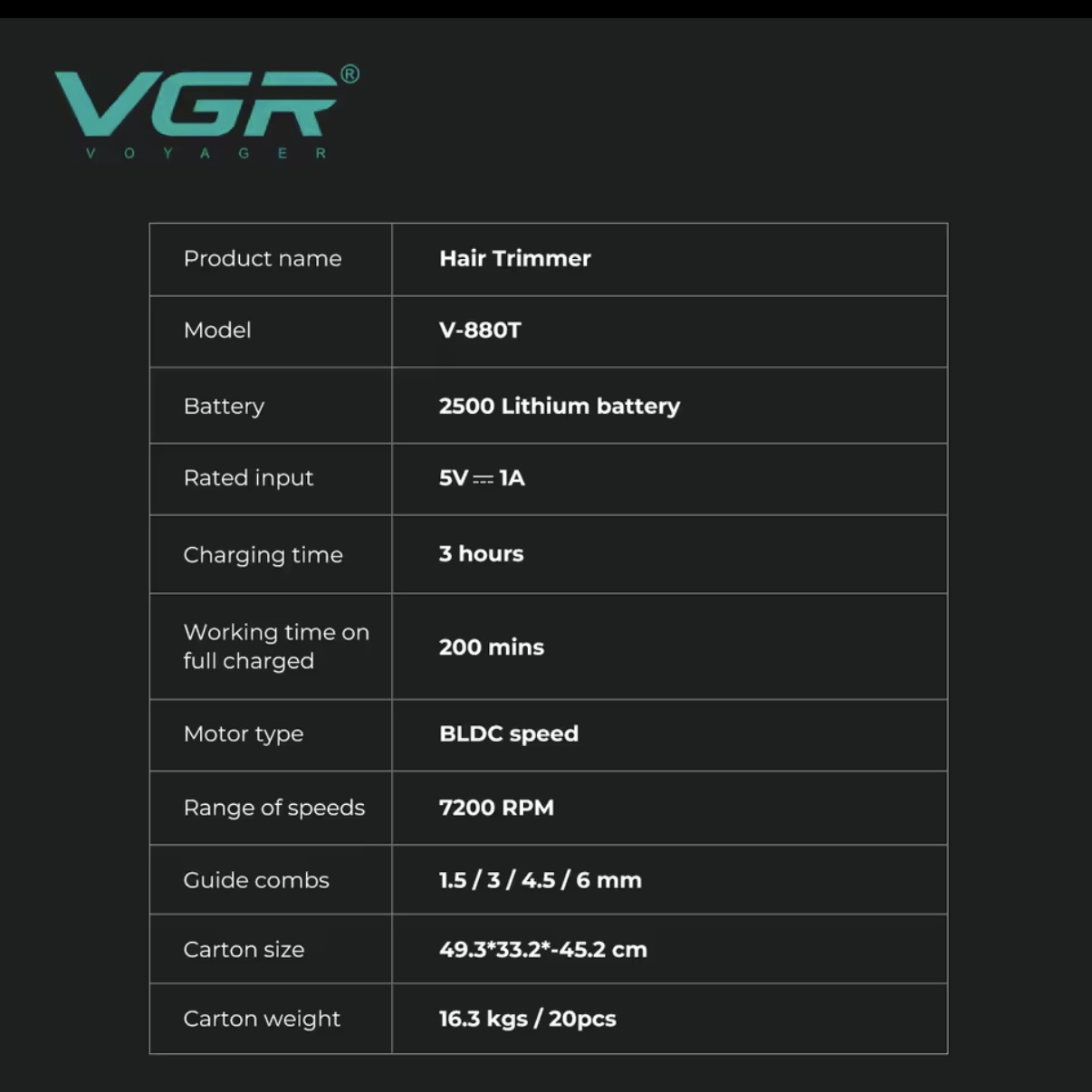 Tông Đơ Cạo Viên VGR V-880T