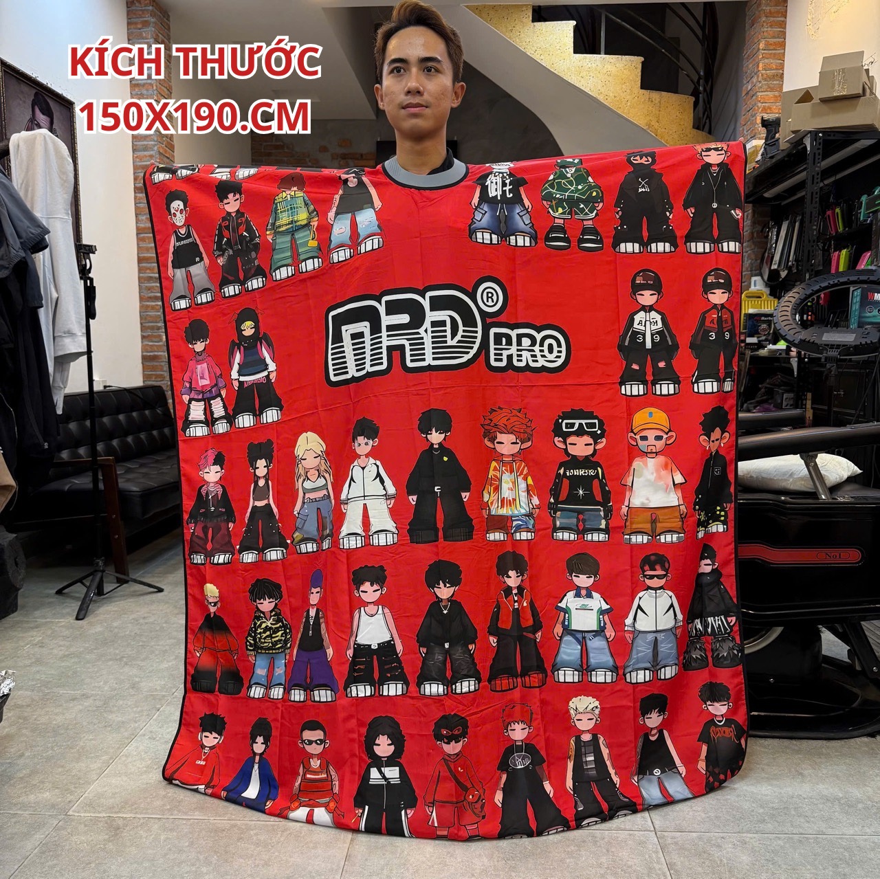 Áo Choàng Cắt Tóc MRD Chống Thấm Nước Cổ Silicon