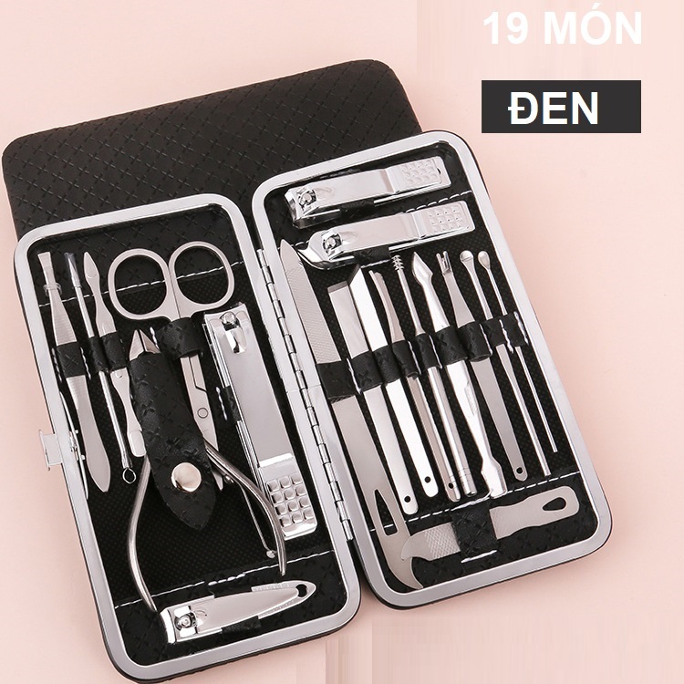 Bộ bấm móng tay 19 món thép không gỉ-bộ cắt móng tay cao cấp
