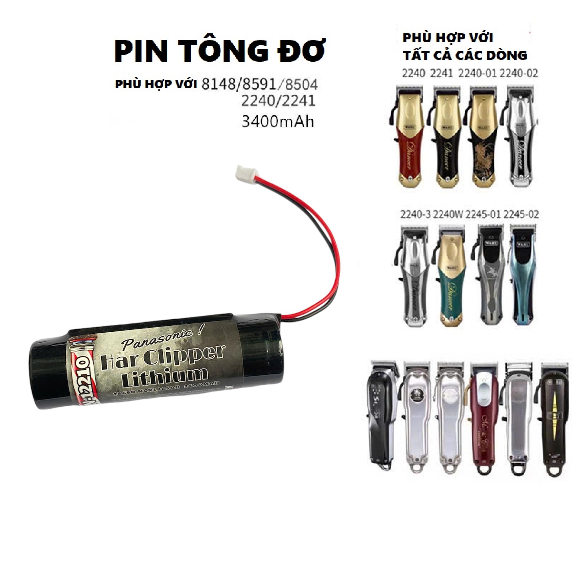 Pin Tông Đơ Panasonic 3400mah PN-12210