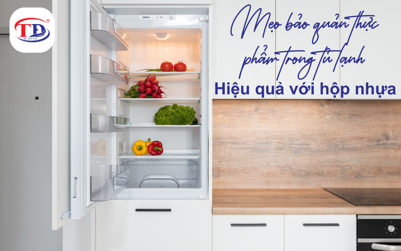 Mẹo bảo quản thực phẩm trong tủ lạnh hiệu quả với hộp nhựa.