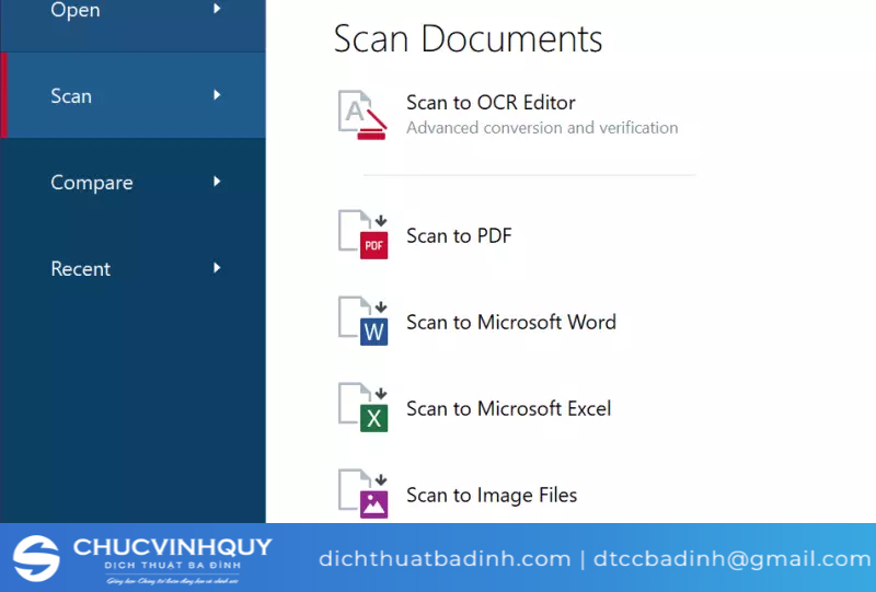 tính năng scan tài liệu từ máy scan