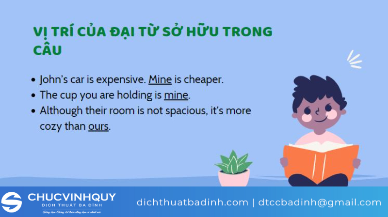 Cách dùng sở đại từ sở hữu