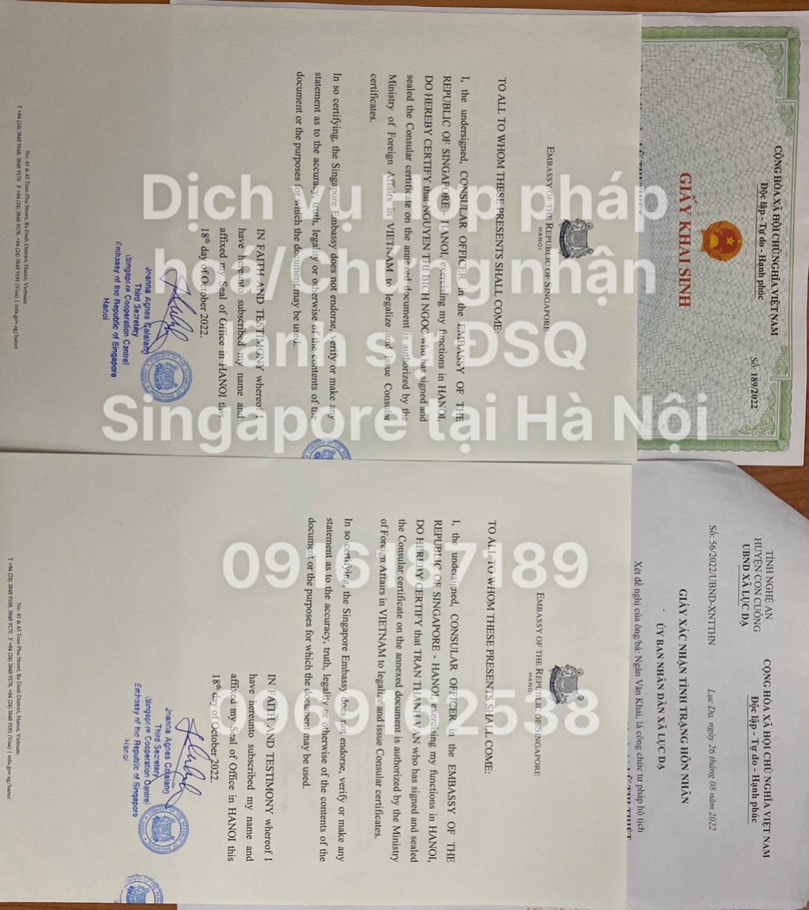 Dịch vụ hợp pháp hoá hồ sơ doanh nghiệp Singapore tại Việt Nam