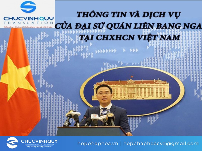 Thông tin và dịch vụ của Đại sứ quán Liên bang Nga tại CHXHCN Việt Nam