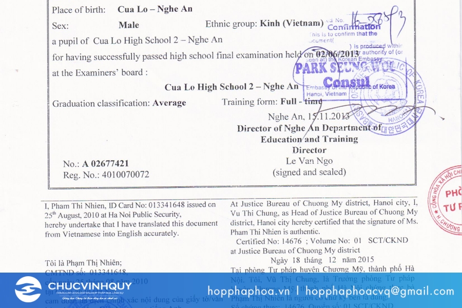 Quy trình hợp pháp hóa lãnh sự hồ sơ đi du học nước ngoài