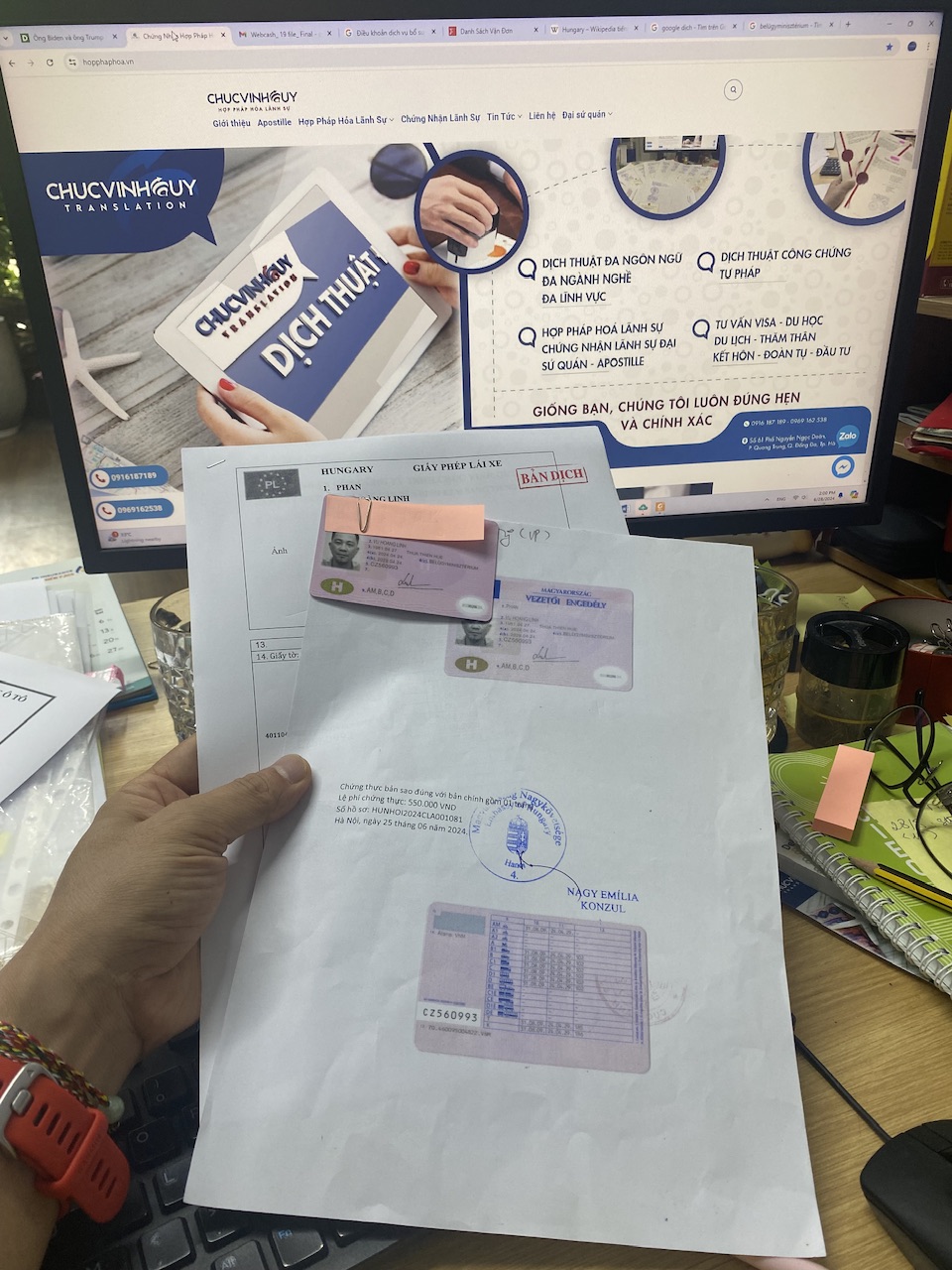 Hợp pháp hoá giấy tờ do Việt Nam cấp tại Đại sứ quán Hungary Việt Nam