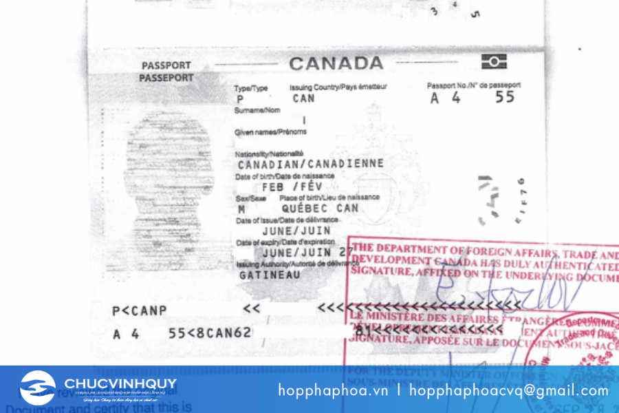 Dịch vụ hợp pháp hóa lãnh sự Canada tại Việt Nam