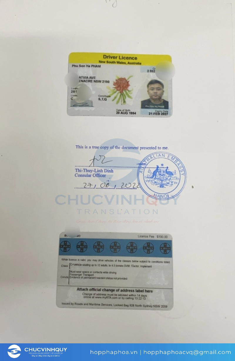 Chứng nhận bằng lái xe 