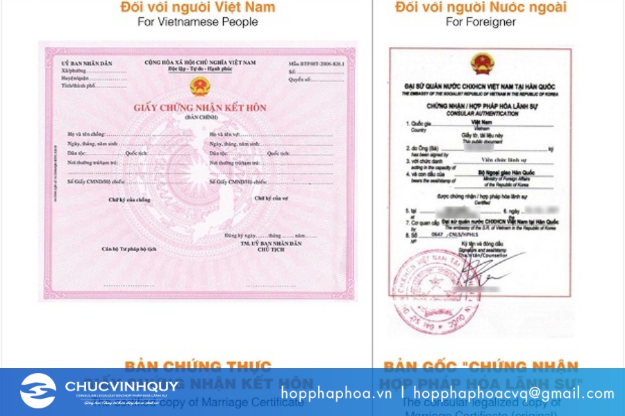 Hợp pháp hóa lãnh sự giấy kết hôn