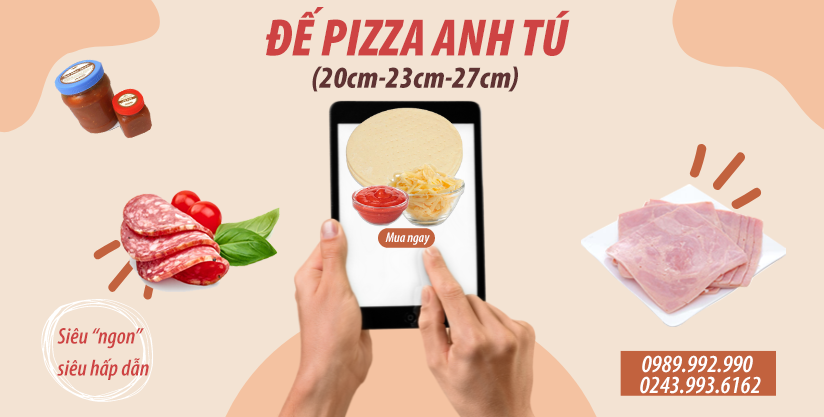 Đế bánh pizza và nguyên liệu