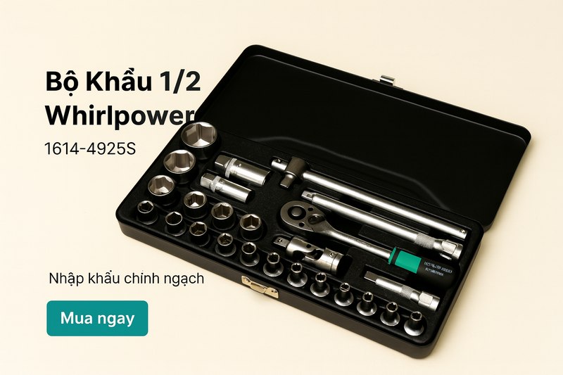 Bộ Khẩu 1/2 Whirlpower 1614-4925S (25 Chi Tiết)