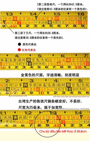 Thước Lỗ Ban 38,8cm dùng để đo gì?