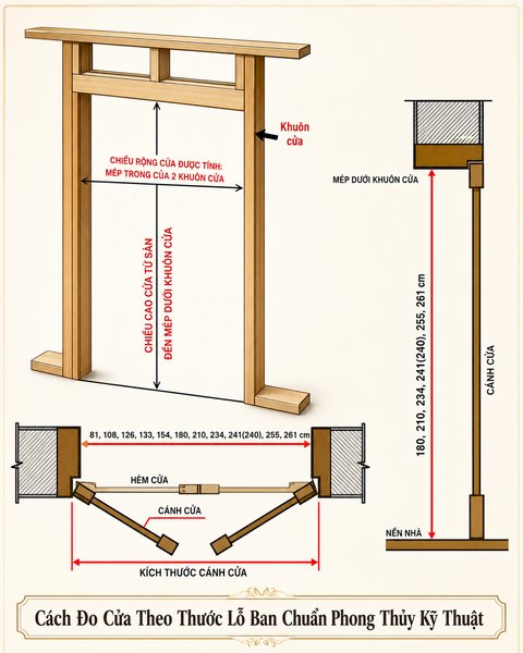 Cách Đo Cửa Theo Thước Lỗ Ban Chuẩn Phong Thủy Kỹ Thuật