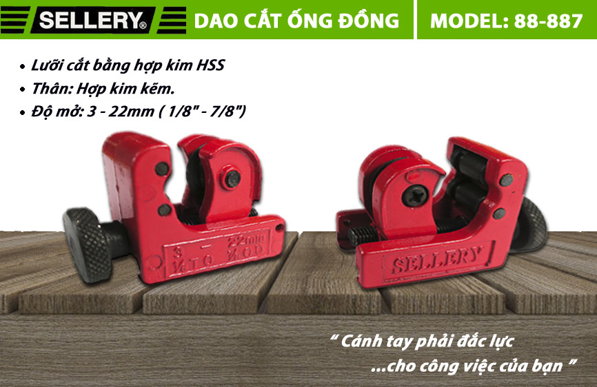 DAO CẮT ỐNG ĐỒNG 3 - 22MM SELLERY 88-887