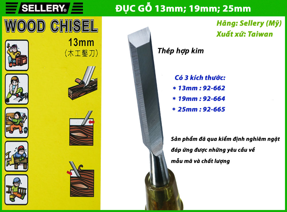 ĐỤC GỖ SELLERY 92-662, 92-664, 92-665