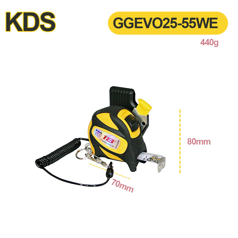 Bộ thước cuộn thép 18’ nam châm KDS GGEVO25-55WE