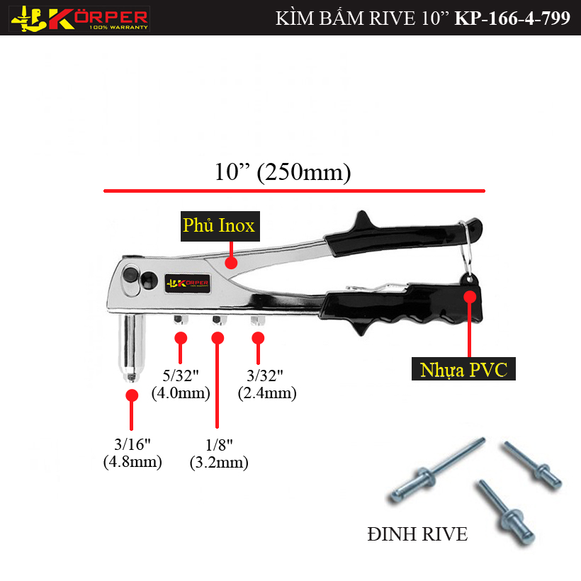 Giới Thiệu Kìm Bấm Rive Körper 4 Lỗ