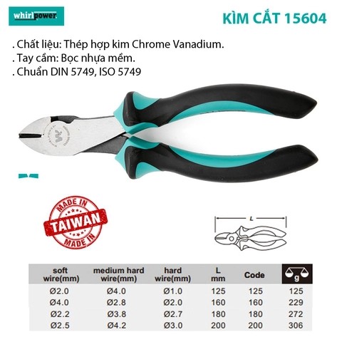 Kìm Mở Phe Trong Mũi Thẳng Whirlpower 15618-03-165
