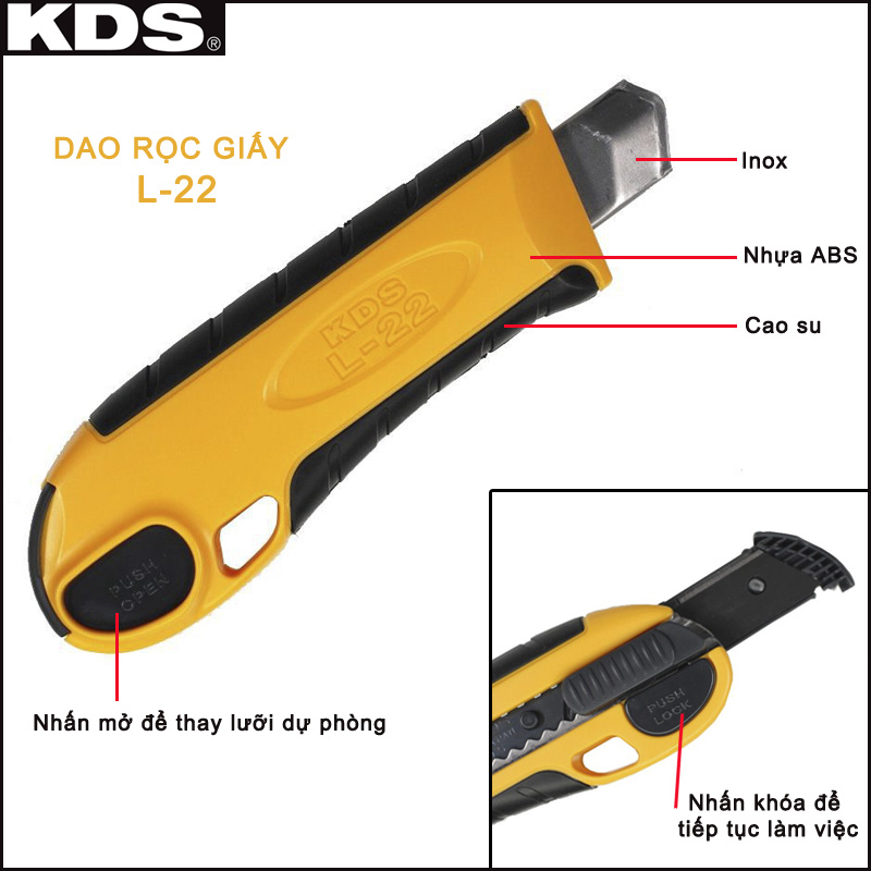 dao rọc giấy 18mm KDS L-22