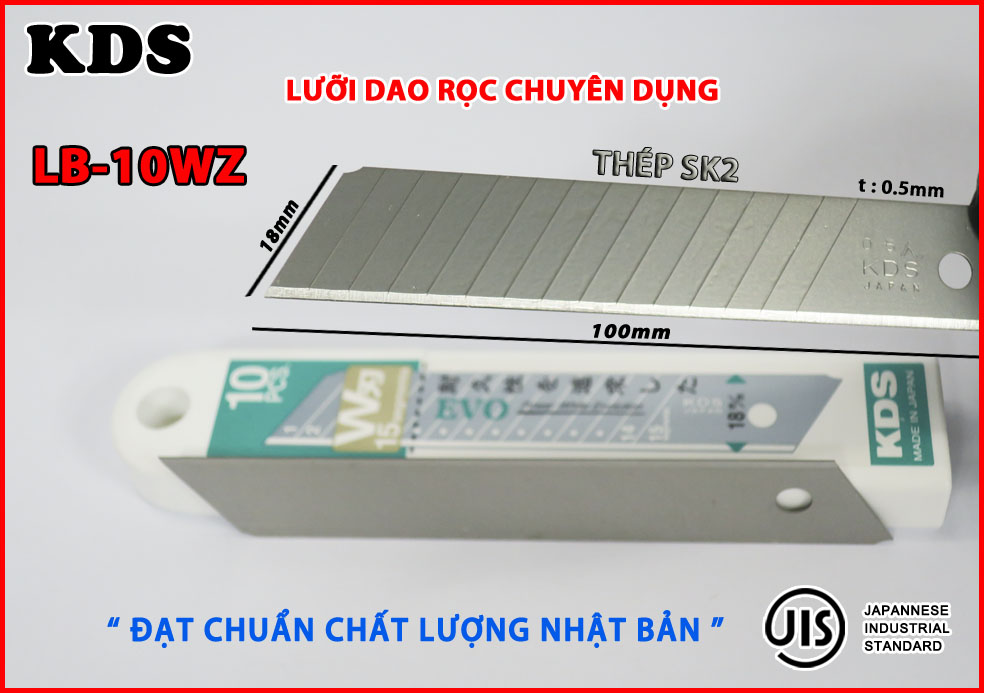 LƯỠI DAO CHO DAO L-22 KDS LB-10WZ 100 x 18 x 0,5mm (TRẮNG)