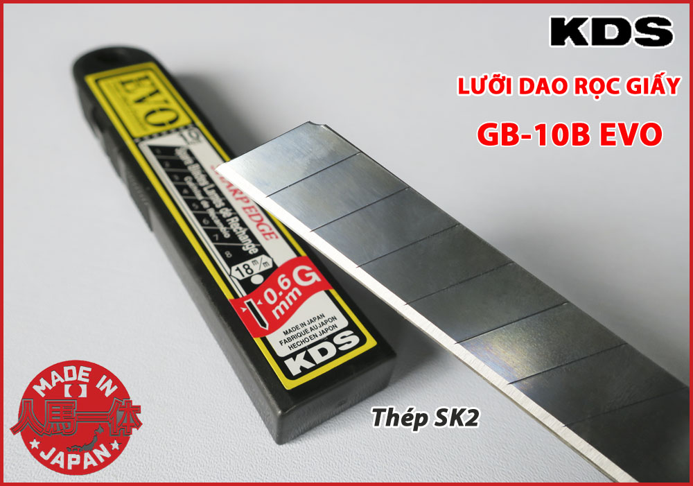 LƯỠI DAO RỌC GIẤY 18MM X 0.6MM KDS GB-10BEVO