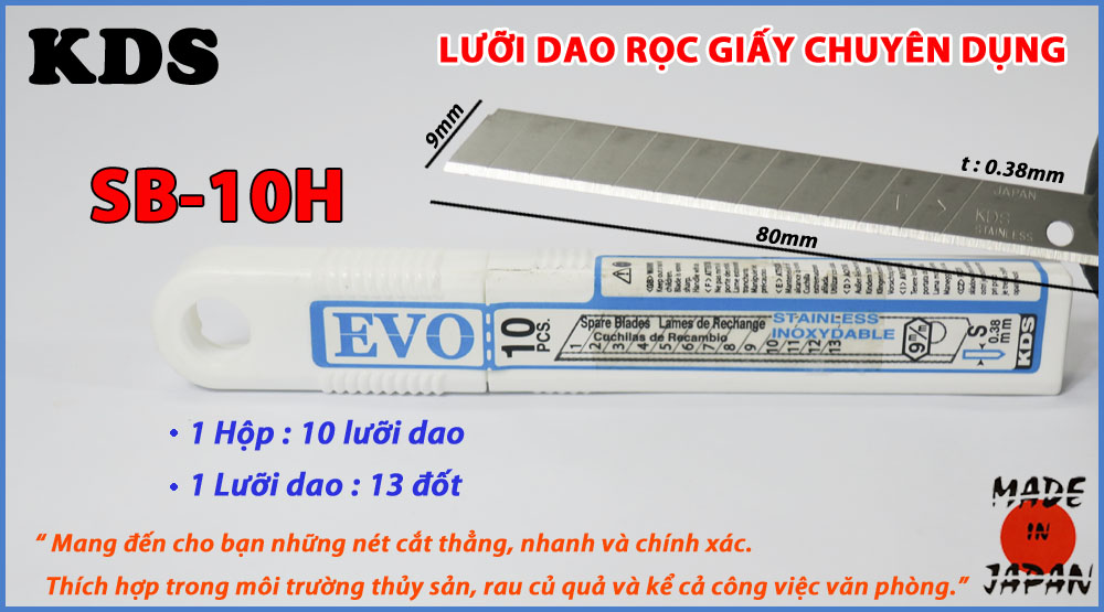 LƯỠI DAO INOX KDS SB-10SEVO
