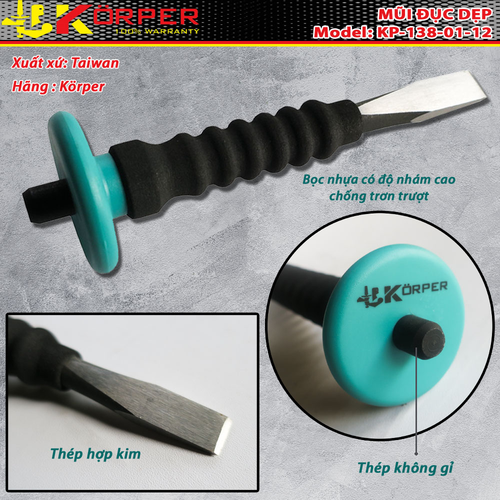 Giới thiệu mũi đục dẹp Körper KP-138-01-12