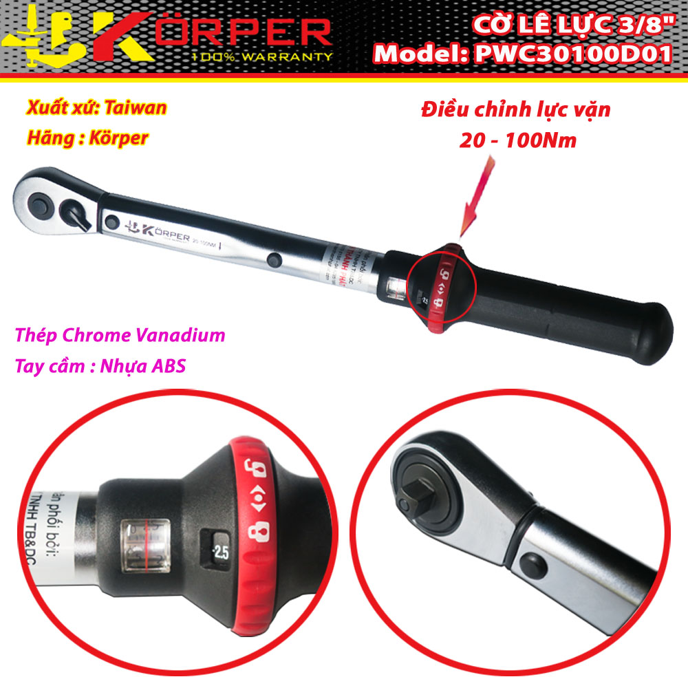 CỜ LÊ LỰC 3/8" KORPER PWC30100D01