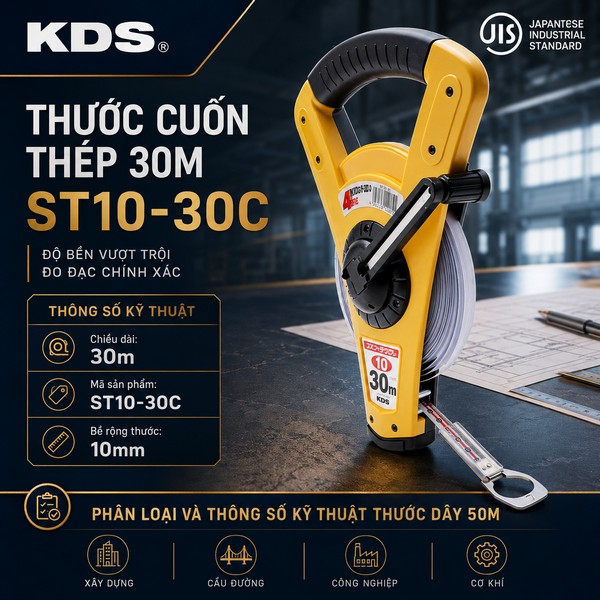 Thước Nhựa Nền Vàng Và Thước Vải 50m