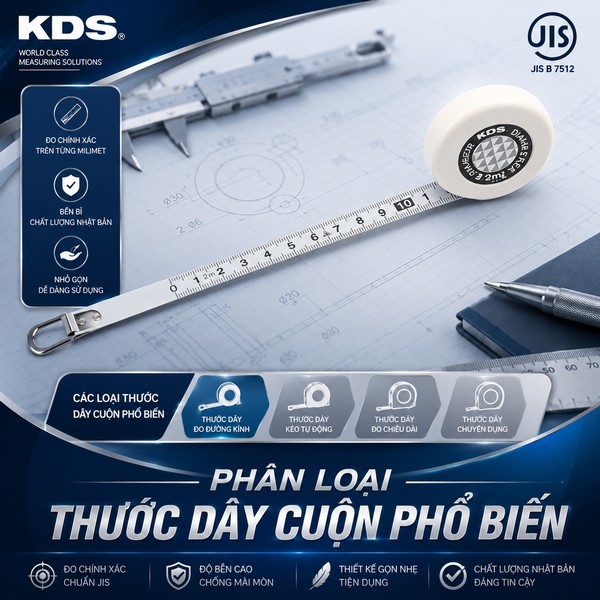 Phân Loại Thước Dây Cuộn Phổ Biến