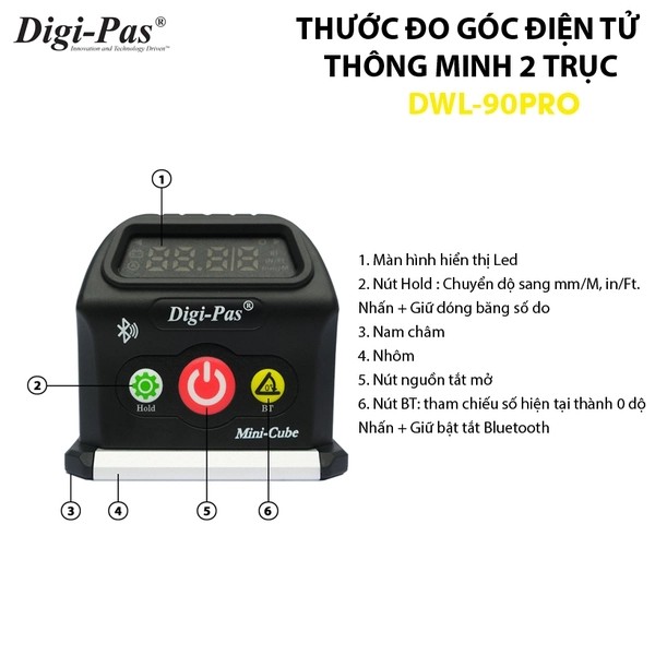 Báo Giá Thước Đo Góc Điện Tử Digipas DWL-90Pro Mới Nhất