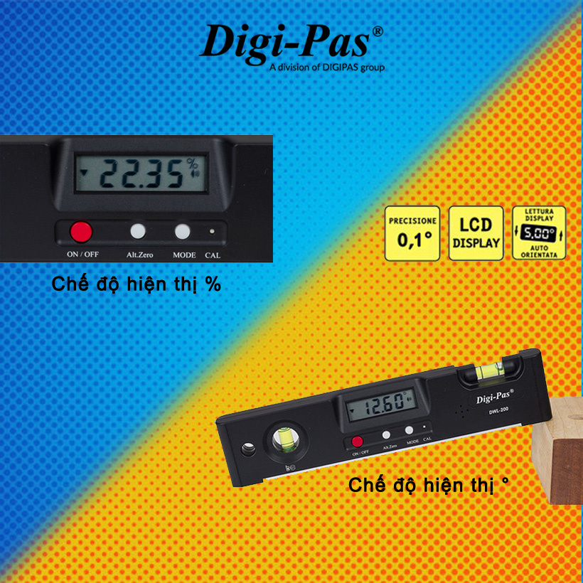 thước thủy diện tử 20cm digipas DWL-200