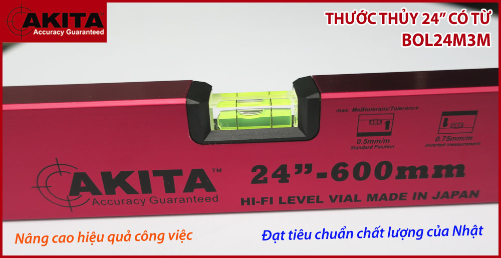 THƯỚC THỦY CÓ TỪ, HÌNH HỘP AKITA -BOL..M3M