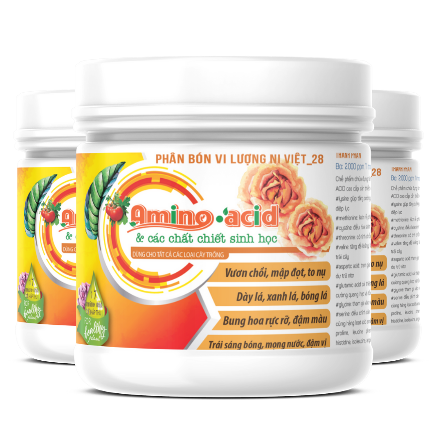 Phân bón AMINO ACID hữu cơ 500ml chiết xuất từ lông vũ dùng kích rễ an toàn, cân bằng hệ vi sinh vật đất, tăng độ ngọt quả