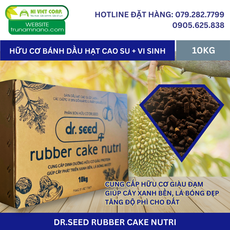 DR.SEED RUBBER CAKE NUTRI Phân bánh dầu hạt cao su bổ sung vi sinh