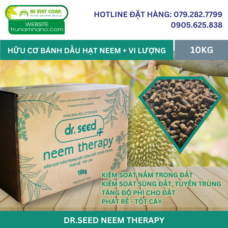 DR.SEED NEEM THERAPY Phân hữu cơ bánh dầu neem bổ sung vi lượng