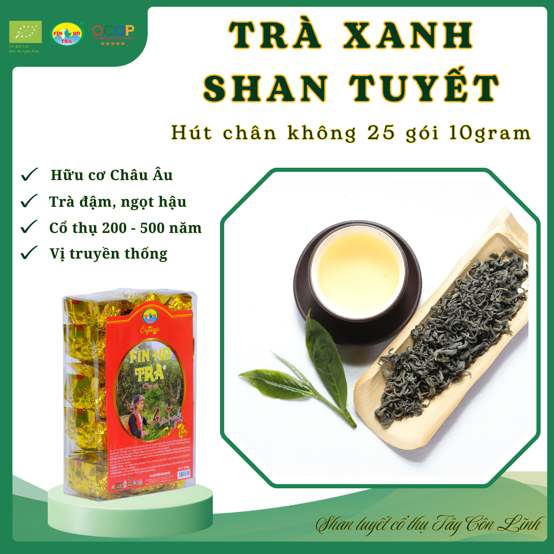 TRÀ XANH SHAN (25 gói hút chân không) 1 tôm 2 lá Mã SP: 44