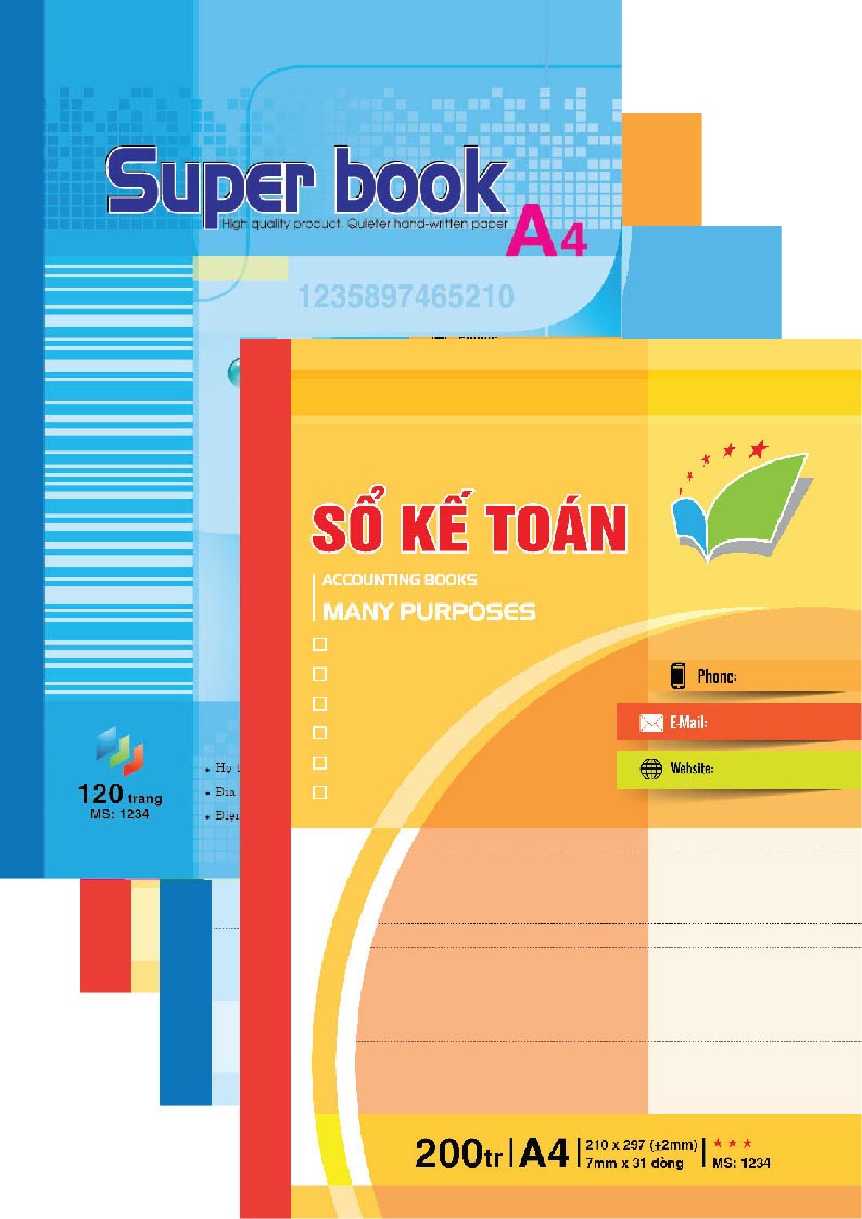 Sổ kế toán tổng hợp khổ A4 (120/156/200/256 trang)