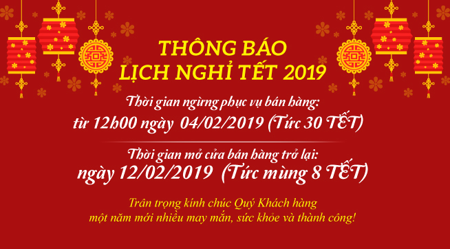 Thông báo: Lịch nghỉ Tết Nguyên Đán 2019 - Siêu thị hàng nhập khẩu HapuMart