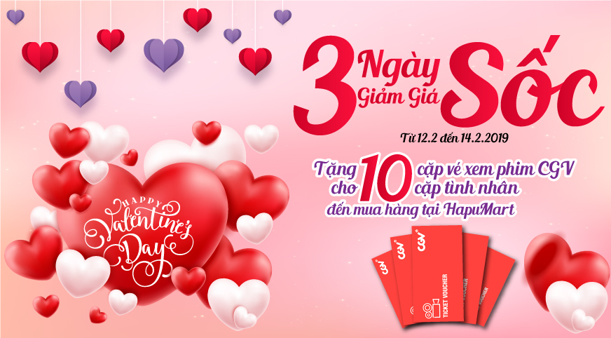 3 ngày giảm giá sốc nhân dịp Valentine