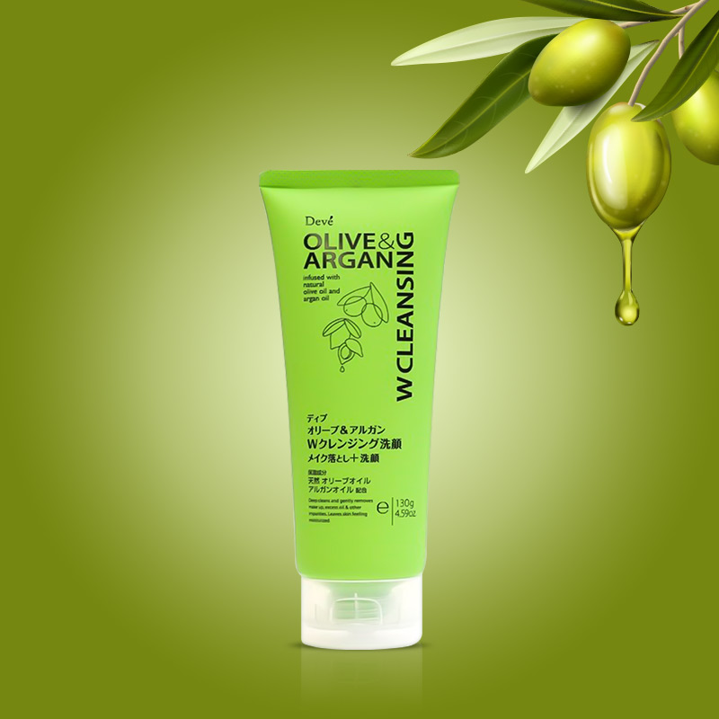 Sữa rửa mặt tẩy trang deve chiết xuất dầu olive & argan 130g HapuMart