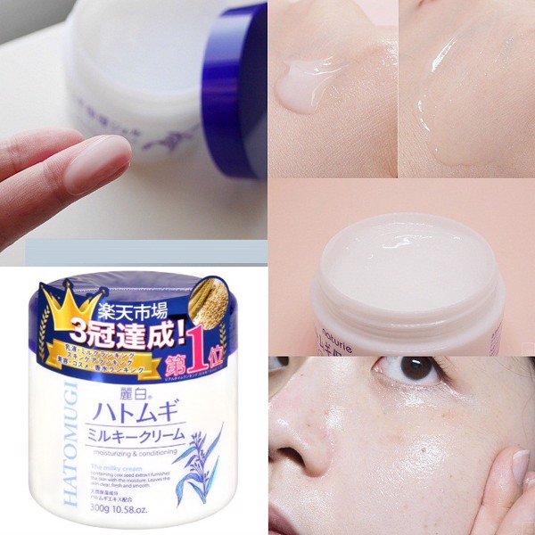KEM DƯỠNG ẨM VÀ LÀM SÁNG DA HATOMUGI NỘI ĐỊA NHẬT BẢN (LỌ 300G)