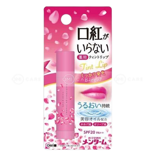 Son dưỡng môi màu hồng đỏ Omi Menturm kuchibeniga iranai