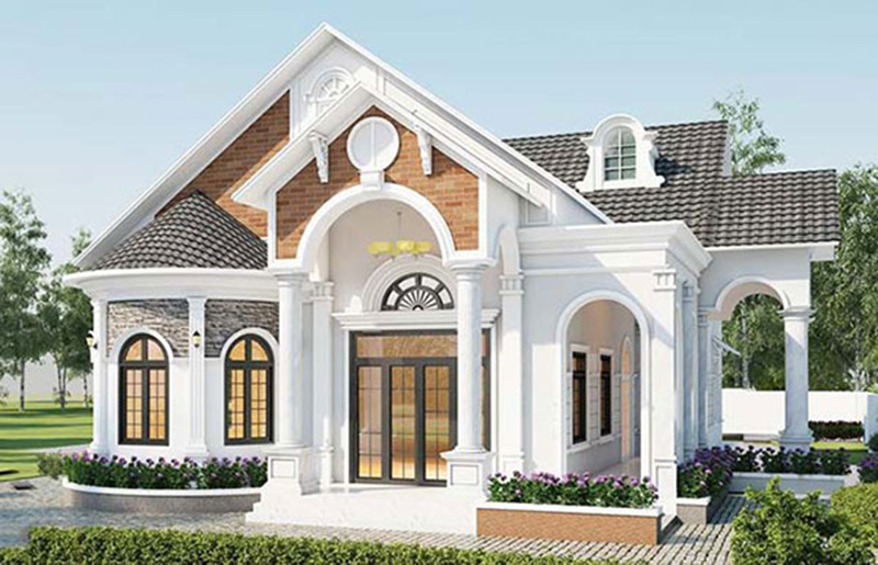 Mặt tiền biệt thự tân cổ điển đẹp