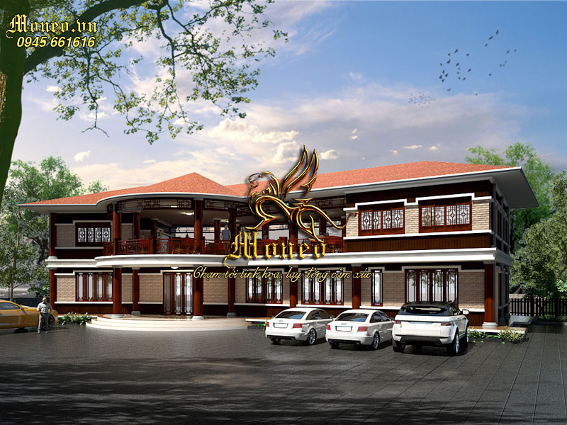 thiết kế nhà hàng 2 tầng