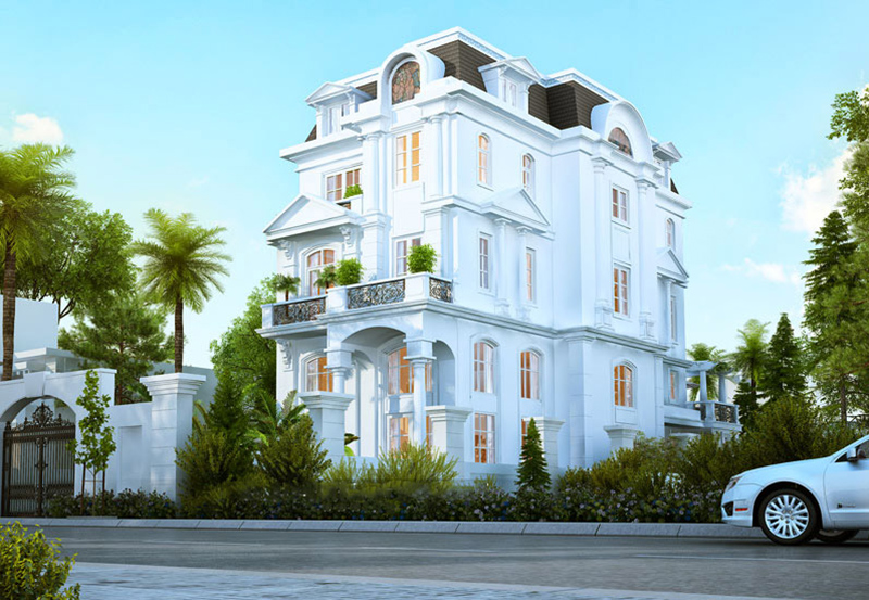 mẫu thiết kế biệt thự cổ điển 