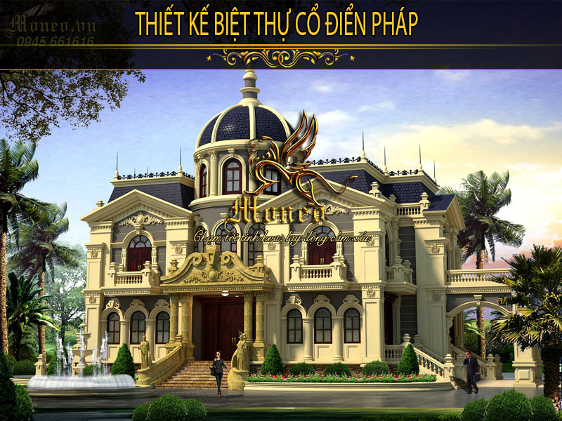 thiết kế biệt thự cổ điển pháp