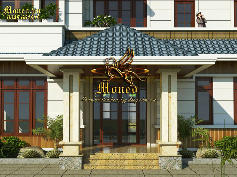 nhà vườn 2 tầng 4 phòng ngủ mái thái
